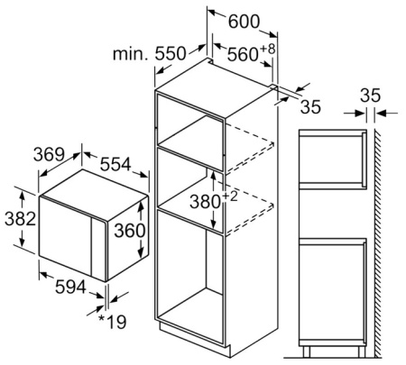 Микроволновая печь встраиваемая Bosch BFL554MW0